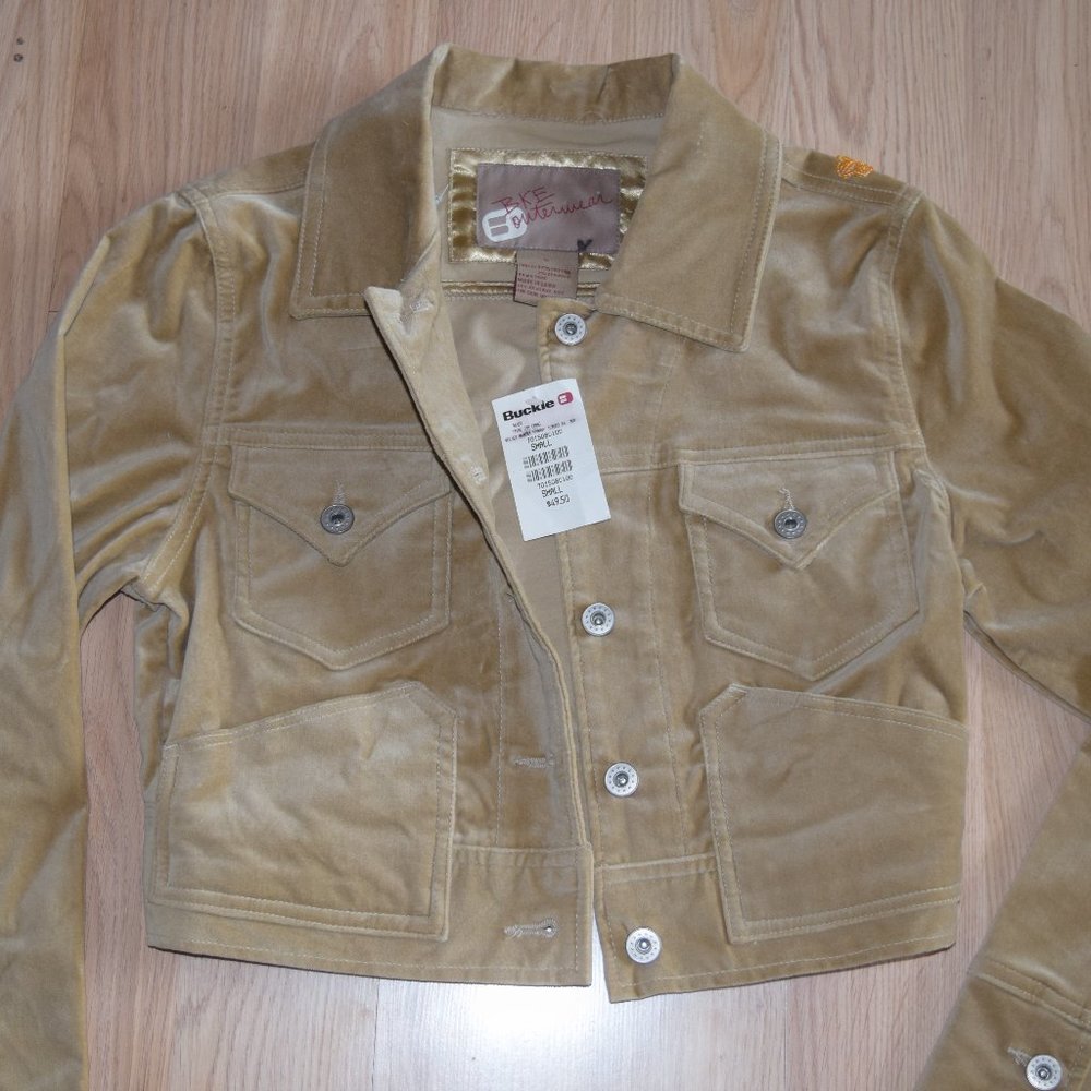 BKE Velvet Embroidered Crop Jacket/Blazer Sz. S NWT